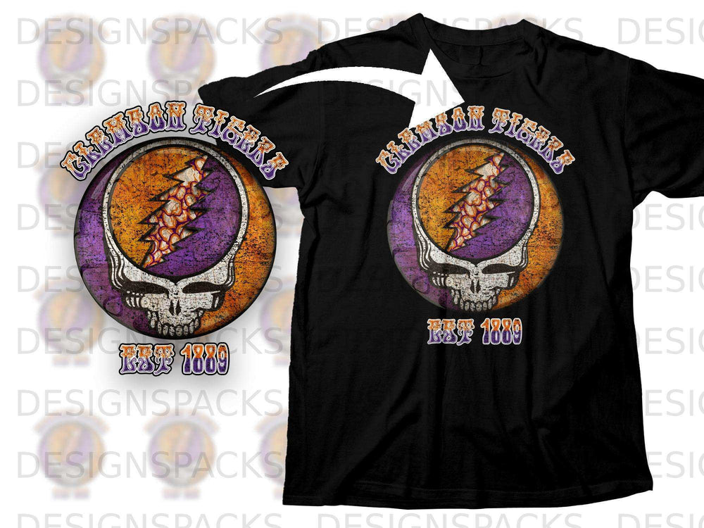 Crimson Nights Skull Design Tee Shirt