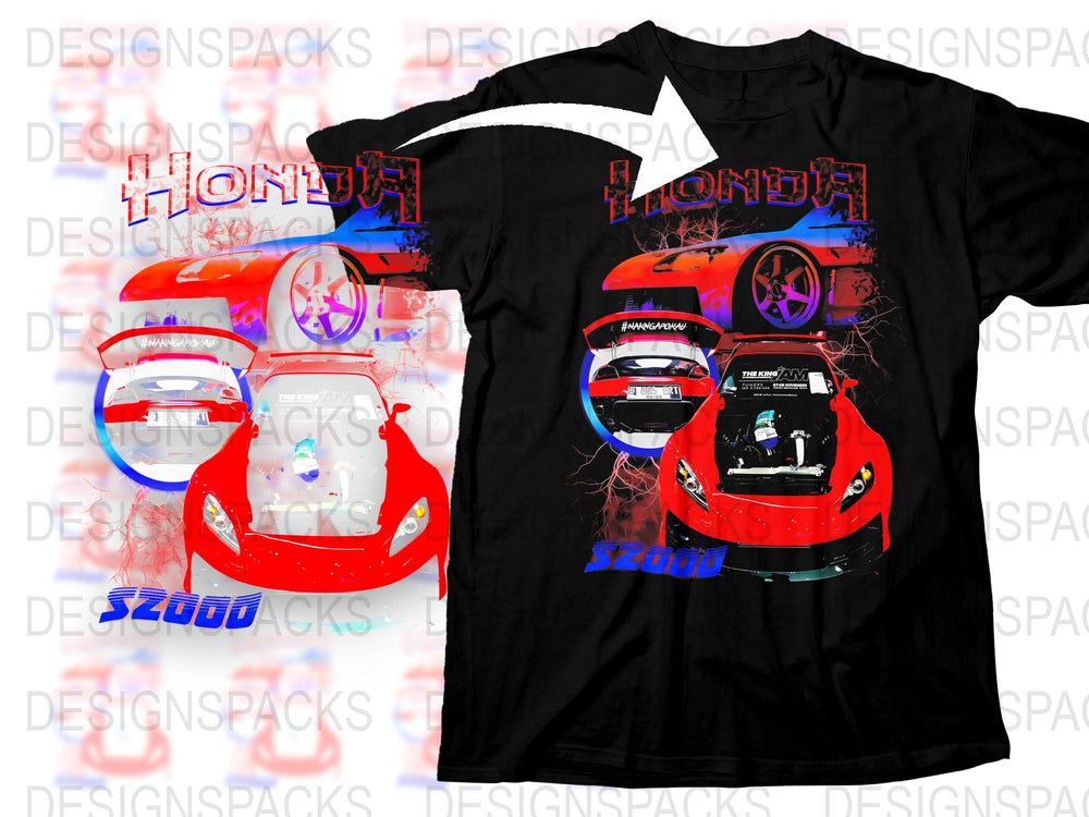 Honda S2000 Graphic T-Shirt, JDM Car Meet Enthusiast Tee, Racing Apparel, Automotive Fan Gift, Colorful Streetwear Design