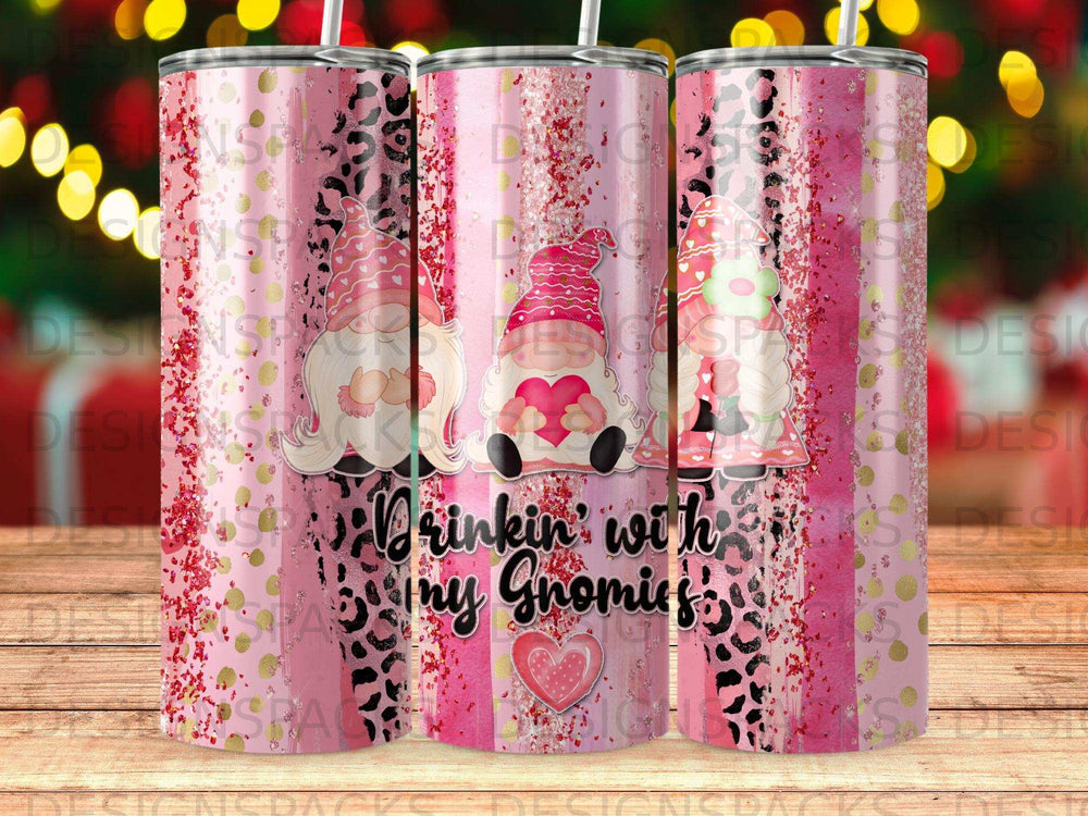 Drinkin' with my Gnomies Pink Leopard Glitter product type