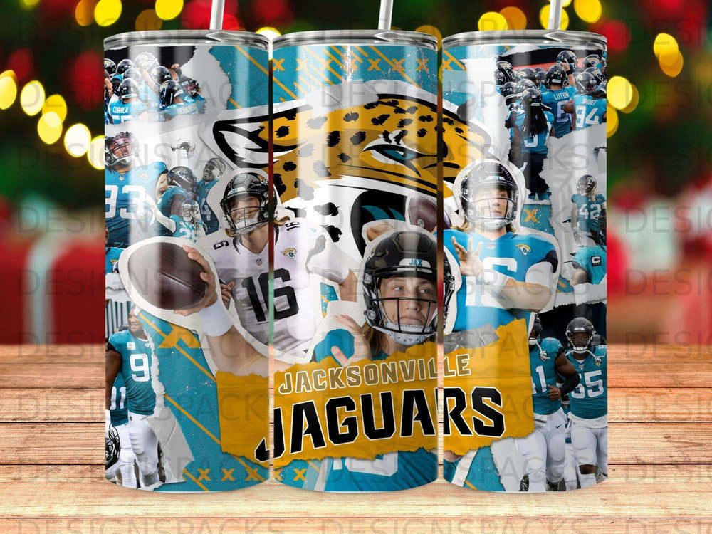 Jacksonville Jaguars collage with players and team logo.