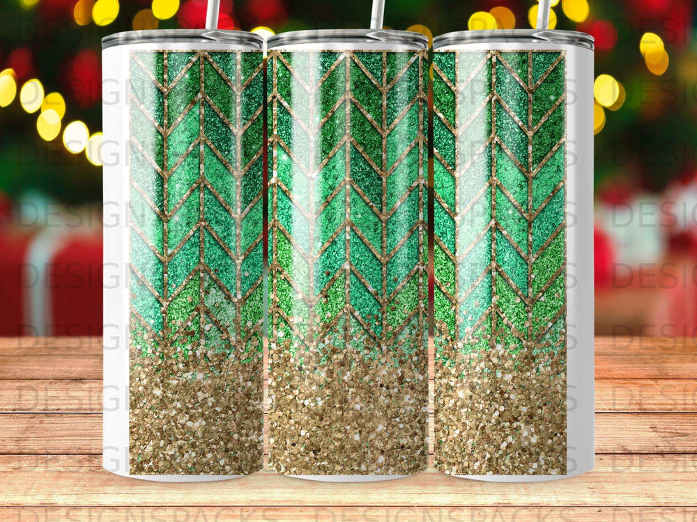 Green gold glitter chevron ombre design sparkle product type