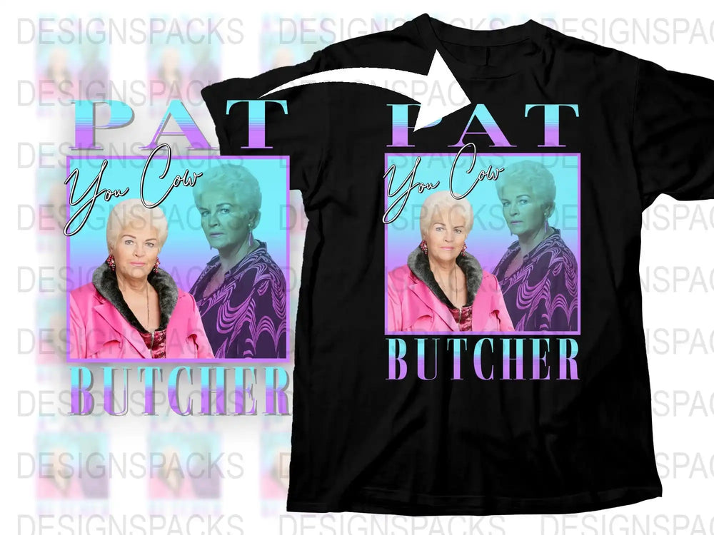 Pat Butcher You Cow Retro TV Show Graphic T-Shirt, Vintage Inspired Pop Culture Tee, Bold Statement Shirt
