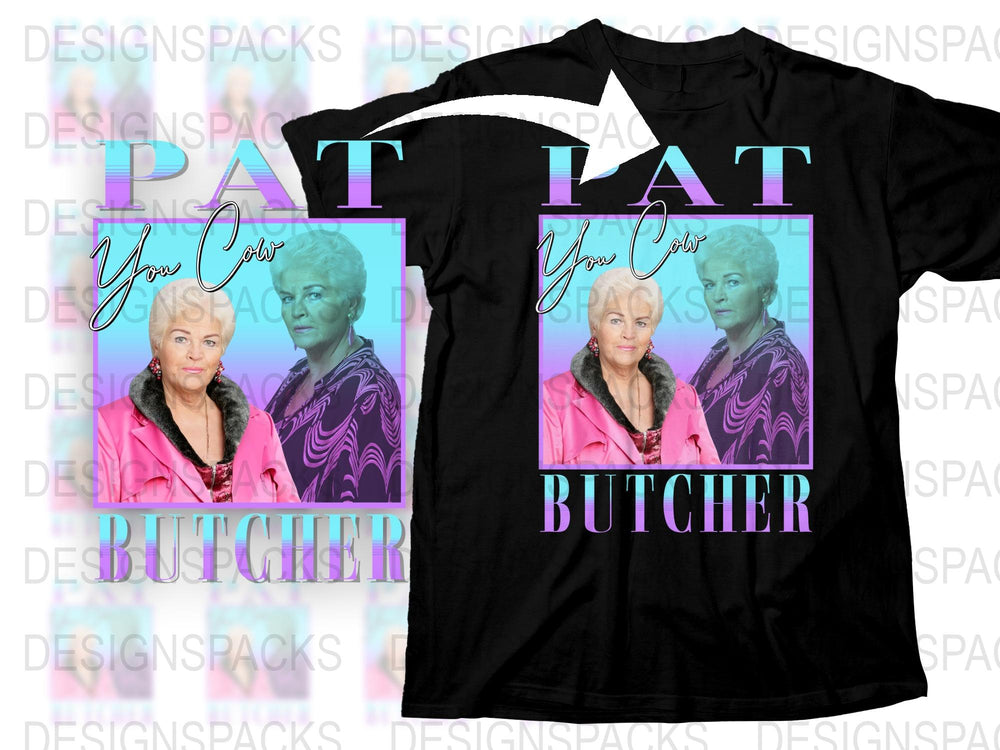 Pat Butcher You Cow Retro TV Show Graphic T-Shirt, Vintage Inspired Pop Culture Tee, Bold Statement Shirt