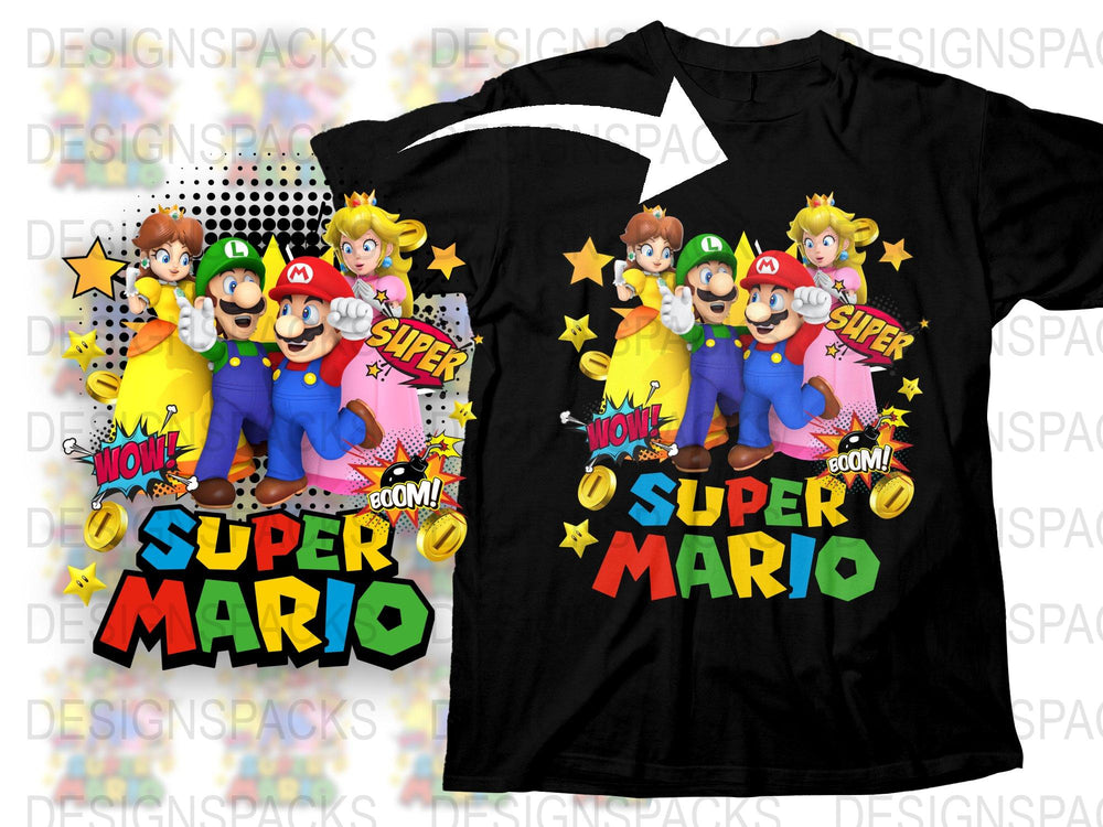 Super Mario Graphic T-Shirt, Colorful Vintage Video Game Tee, Unisex Pop Culture Shirt, Retro Gaming Apparel, Gift for Gamers