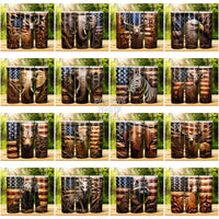 Load image into Gallery viewer, 36 3D Animal Engraved Patriotic Tumbler Wrap Bundle Jpg
