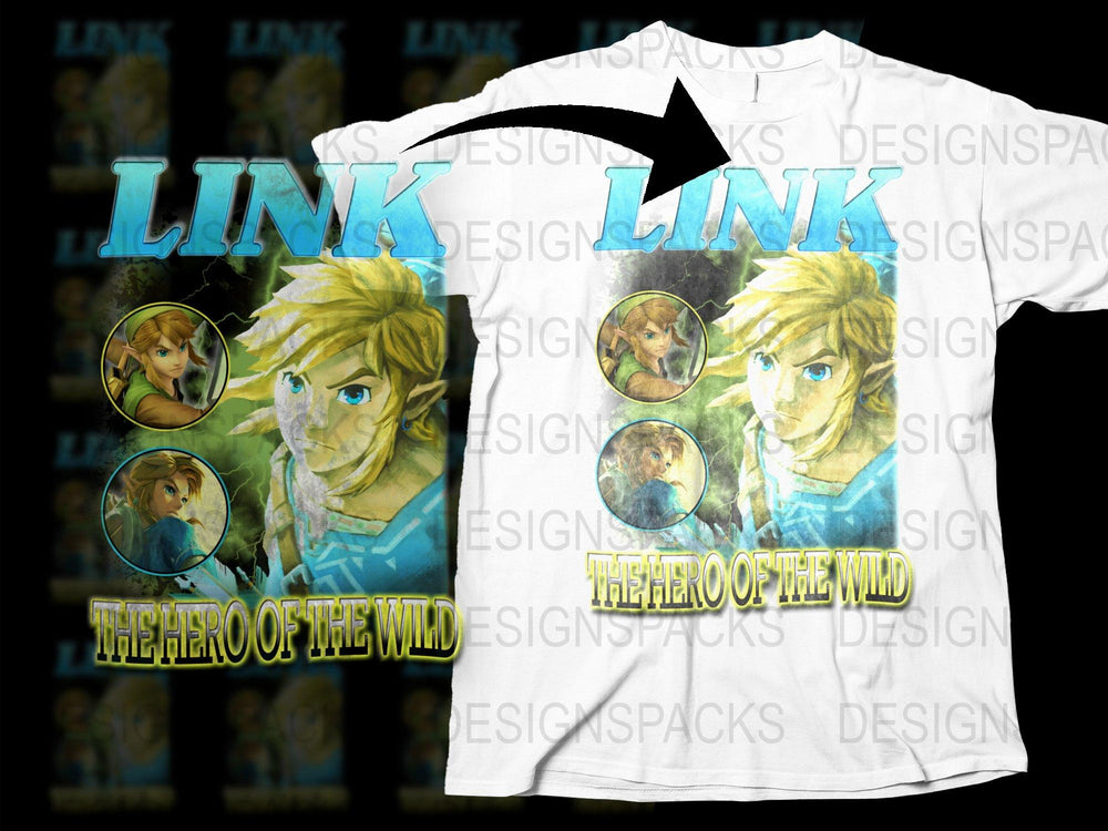 Legend of Zelda T-Shirt, Link Hero of the Wind, Graphic Tee, Video Game Merch, Fan Art Shirt, Unisex Clothing