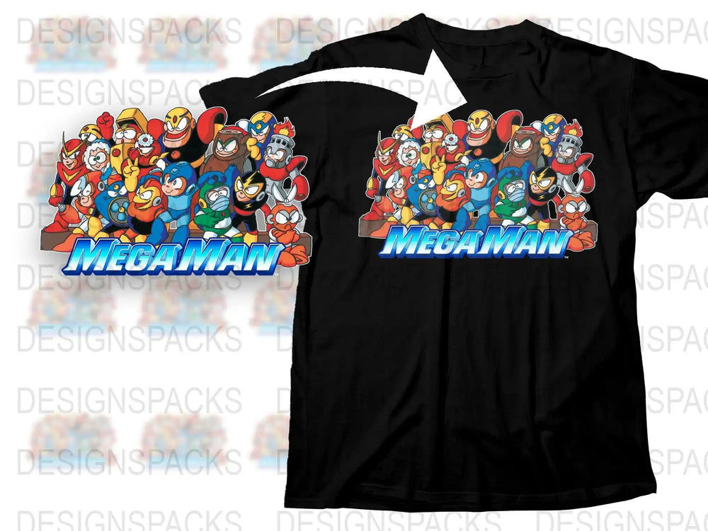 Mega Man Character T-Shirt, Retro Gaming Tee, Classic Video Game Shirt, Vintage Style Graphic Tee for Gamers