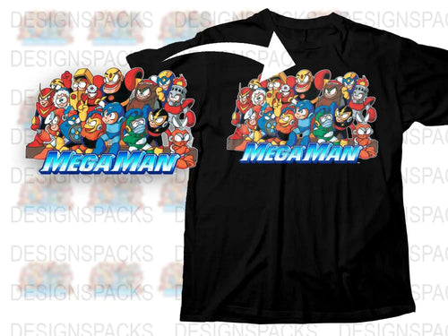 Mega Man Character T-Shirt, Retro Gaming Tee, Classic Video Game Shirt, Vintage Style Graphic Tee for Gamers