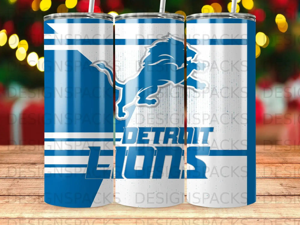 Detroit Lions Blue White Logo Stripe Tumbler product type