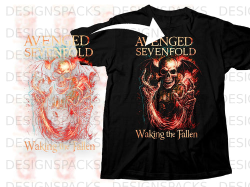 Black t-shirt with Avenged Sevenfold 