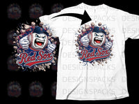 Load image into Gallery viewer, Red Sox Fearsome Baseball Character Design T-shirt
