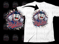 Load image into Gallery viewer, Red Sox Fearsome Baseball Character Design T-shirt

