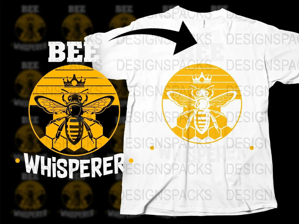Bee Whisperer T-Shirt, Bold Graphic Bee Design, Unisex Casual White Tee