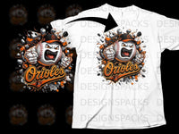 Load image into Gallery viewer, Fierce Orioles Baseball Themed Graphic T-Shirt
