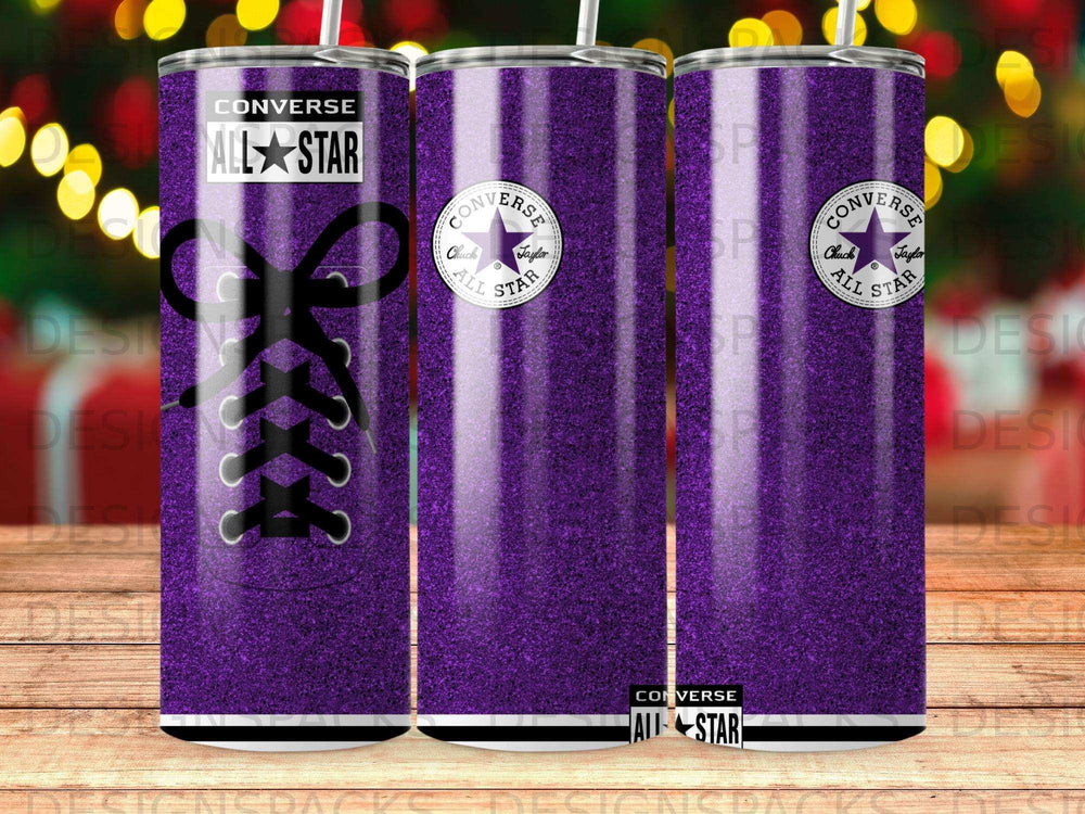 Purple Glitter Converse All Star Laces Tumbler product type