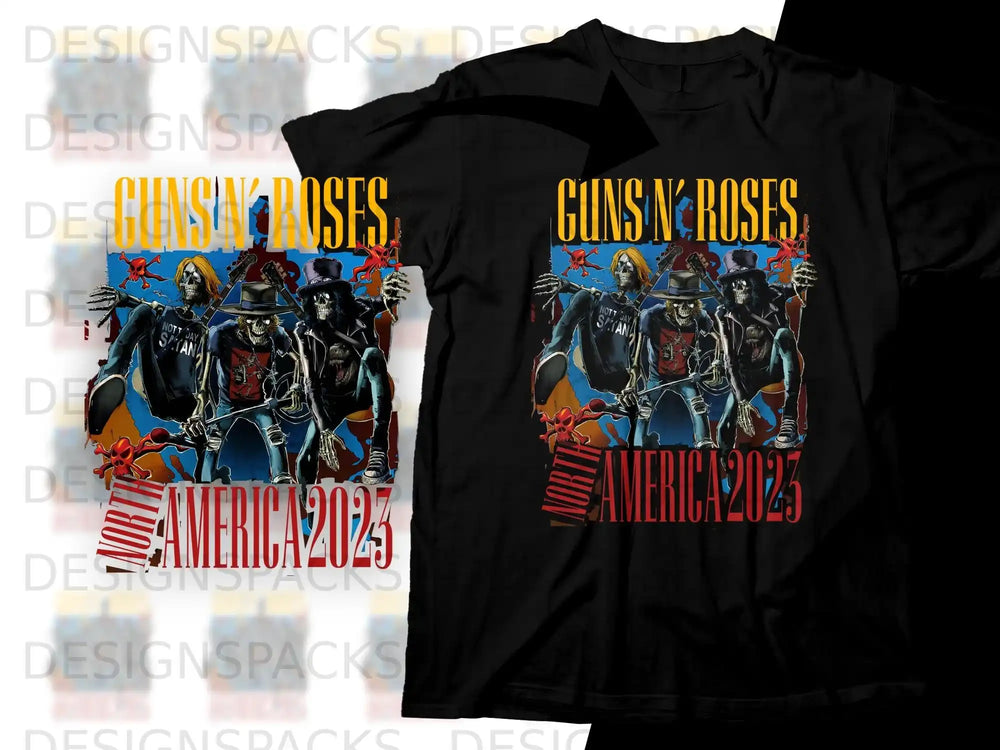 Guns N' Roses "Not in This Lifetime" tour graphic with band members and "America 2023".