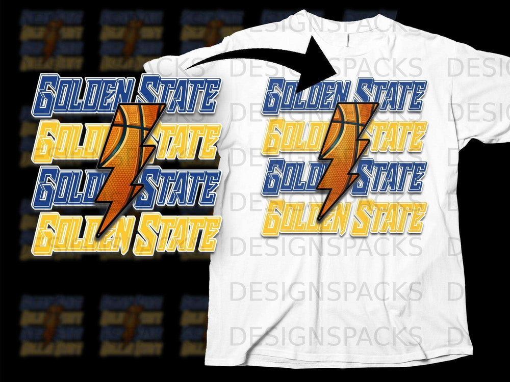 Golden State Bold Design Sports Themed T-shirt