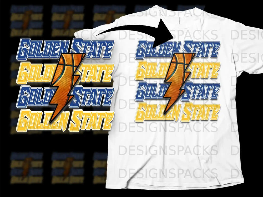 Golden State Bold Design Sports Themed T-shirt