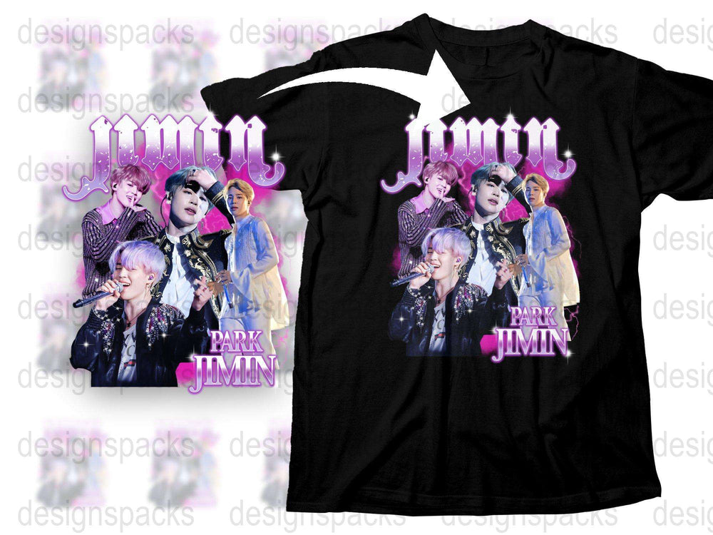 K-Pop Inspired Jimin Fan T-Shirt, Colorful Graphic Tee, Concert Merch, Music Pop Culture Apparel