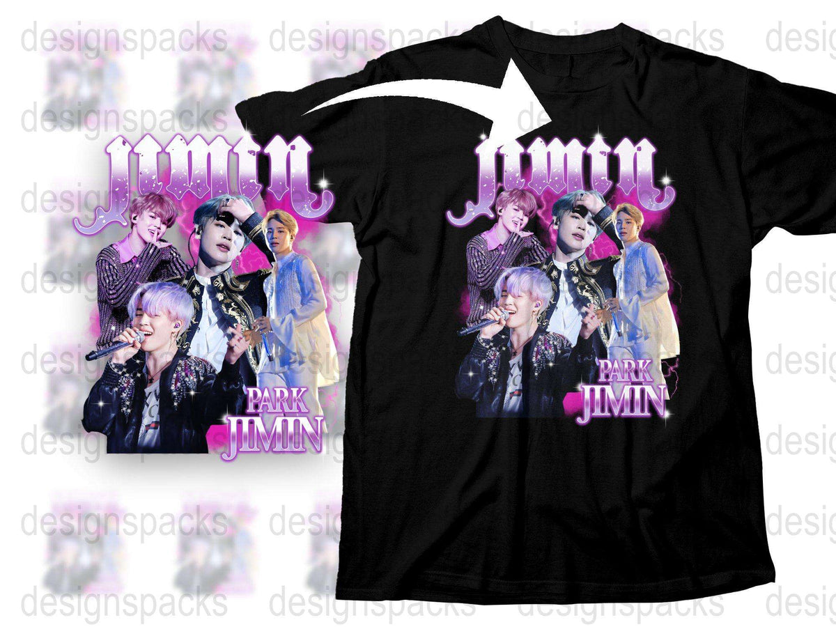 K-Pop Inspired Jimin Fan T-Shirt, Colorful Graphic Tee, Concert Merch, Music Pop Culture Apparel