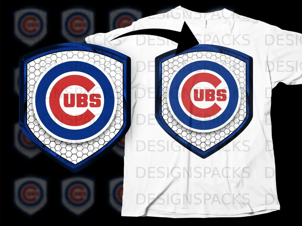 Chicago Cubs Shield Design Graphic T-Shirt