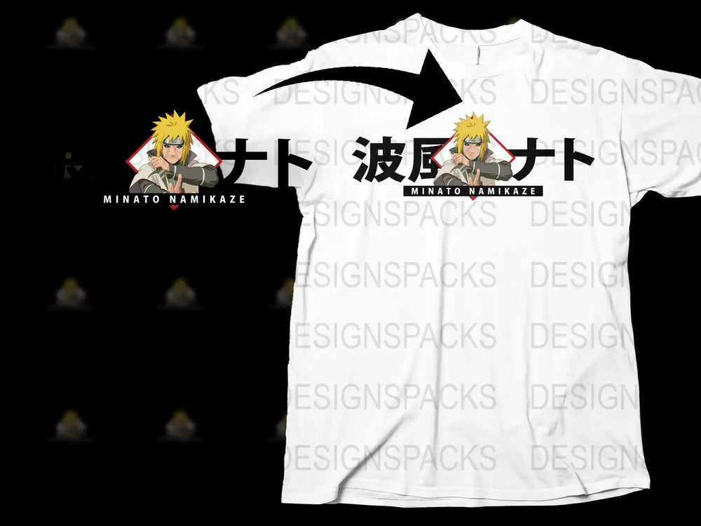 Minato Namikaze Anime T-Shirt, Naruto Inspired Graphic Tee, Unisex Manga Shirt, Cotton Casual Wear, Geek Apparel