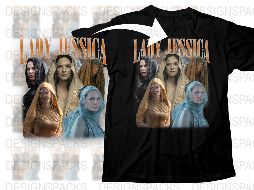 Lady Jessica Dune Inspired Graphic T-Shirt, Sci-Fi Movie Fan Apparel, Unique Character Design Tee, Unisex Fashion