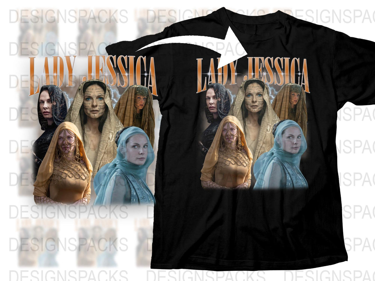 Lady Jessica Dune Inspired Graphic T-Shirt, Sci-Fi Movie Fan Apparel, Unique Character Design Tee, Unisex Fashion