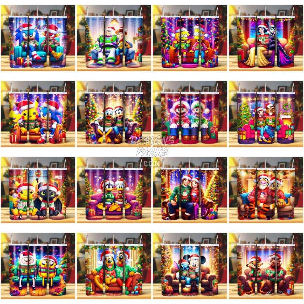 37 Christmas Cartoon Duo Mix Tumbler Wrap Bundle Jpg