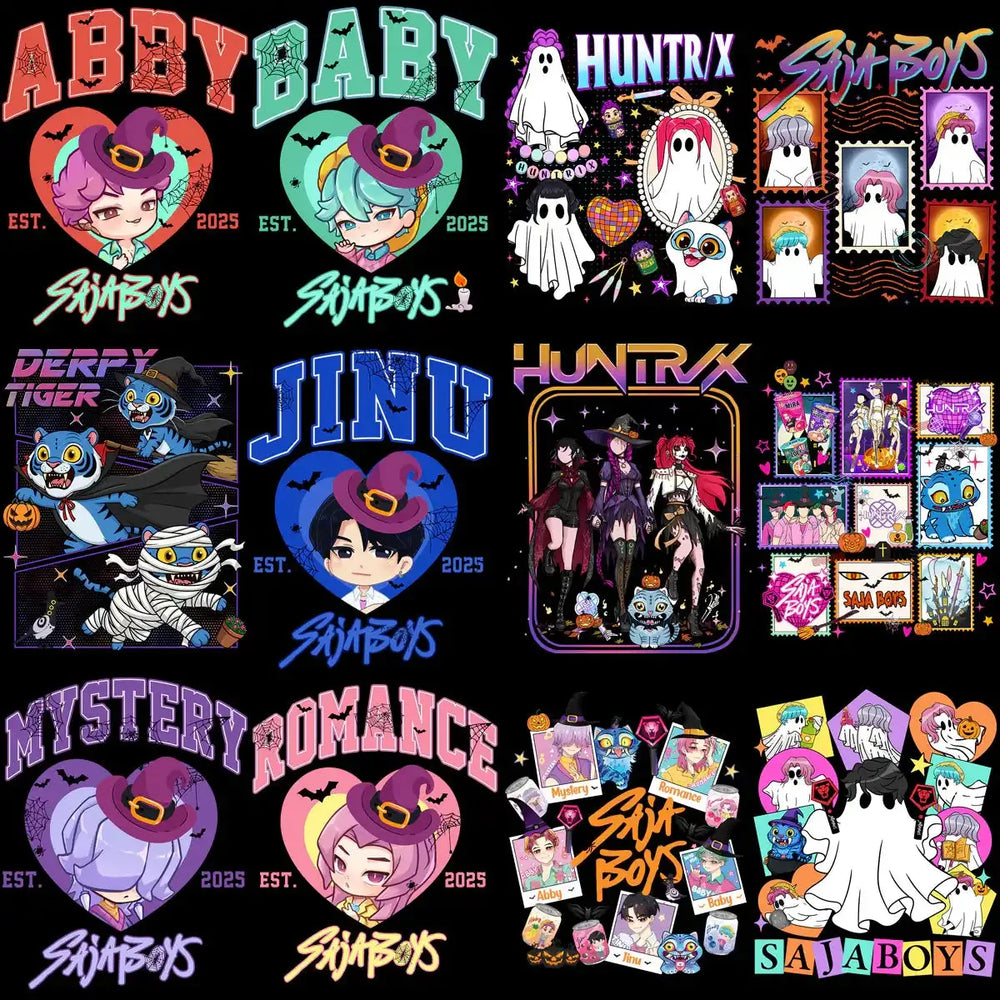 37 Huntrix Horror Demon Hunters Halloween Designs Bundle PNG