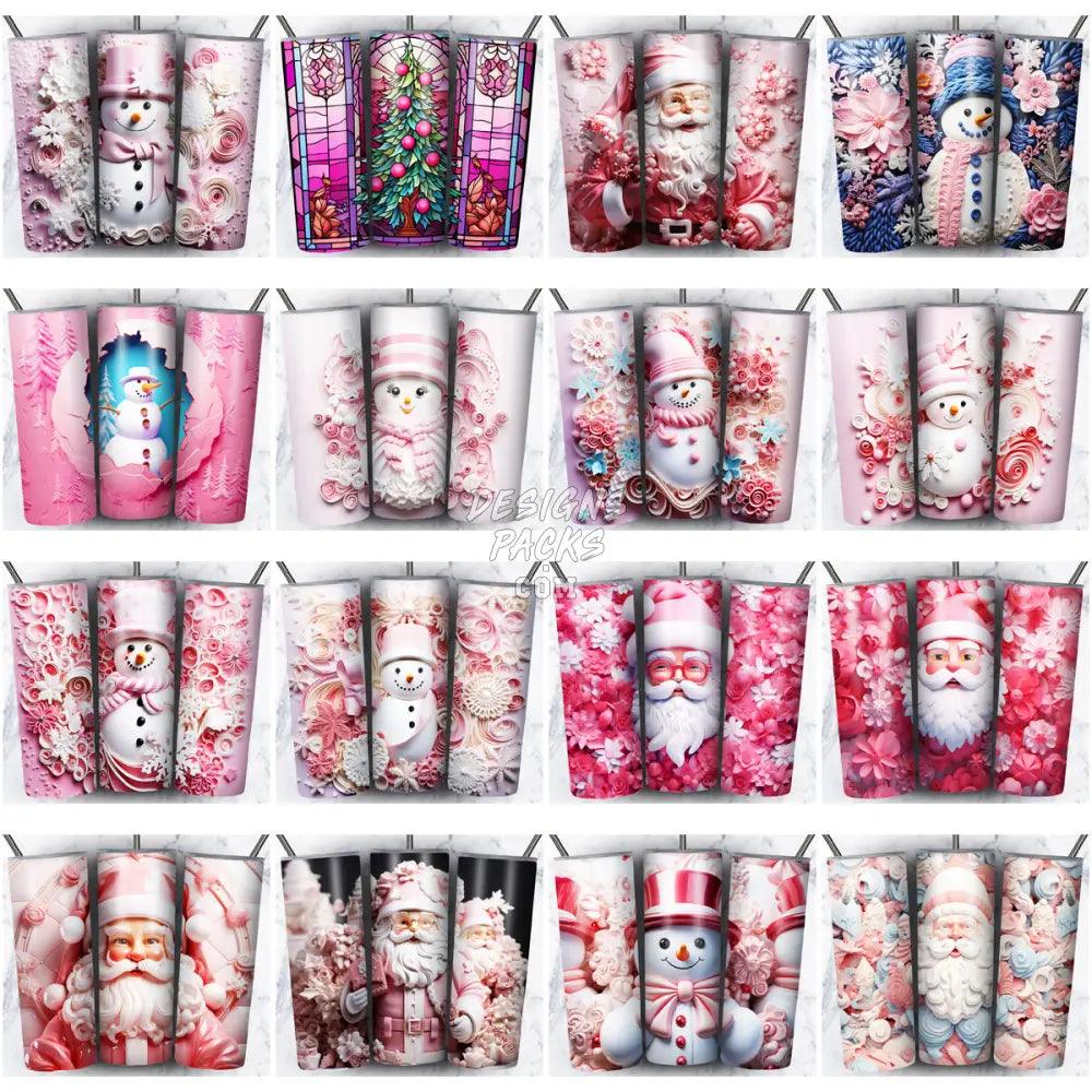 37 Pink Christmas Tumbler Wrap Bundle Jpg