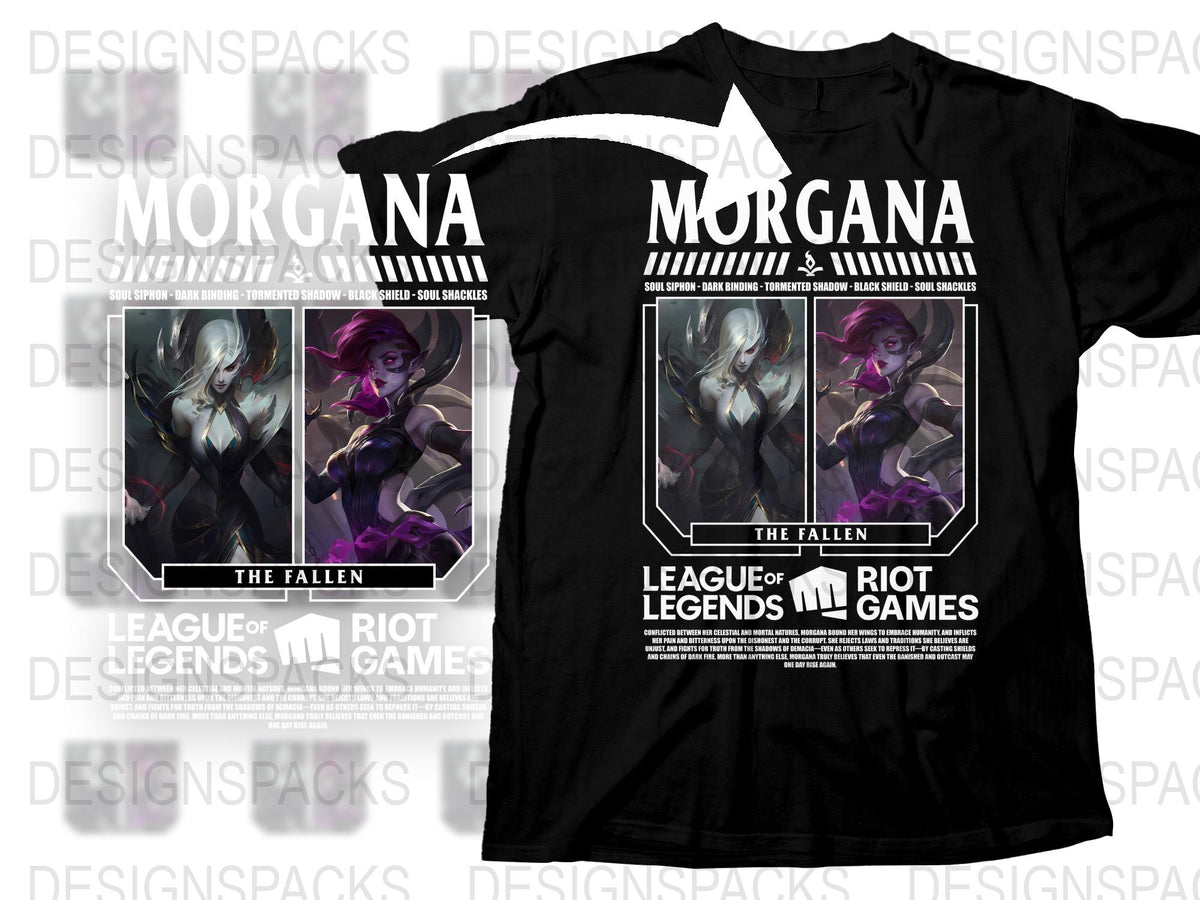 League of Legends Morgana T-Shirt, The Fallen Champion Graphic Tee, Riot Games Merchandise