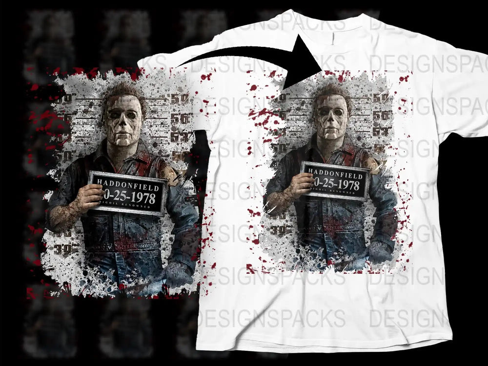 Halloween Horror Movie T-Shirt, Michael Myers Graphic Tee, Haddonfield 1978, Blood Splatter Design, Unisex Fashion Shirt