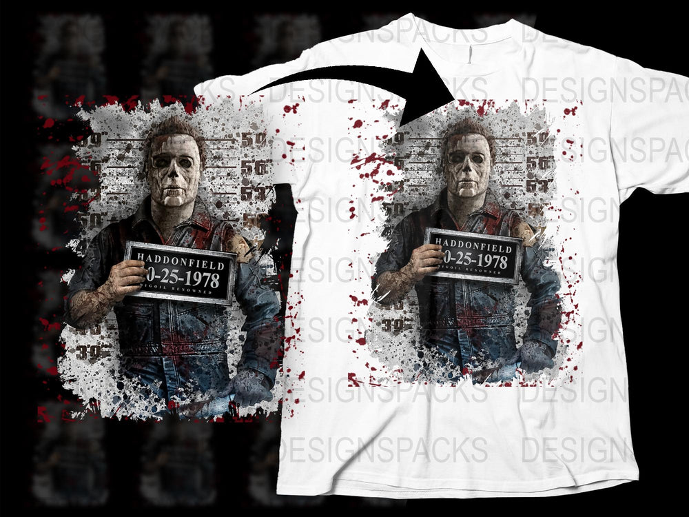 Halloween Horror Movie T-Shirt, Michael Myers Graphic Tee, Haddonfield 1978, Blood Splatter Design, Unisex Fashion Shirt