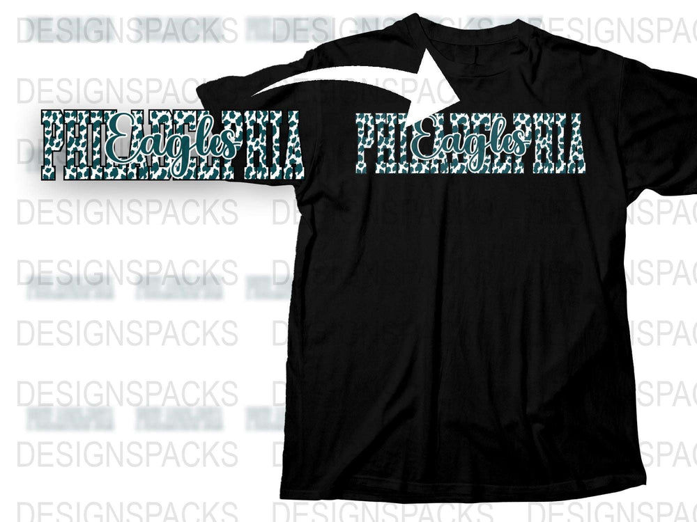 Custom Eagles Graphic T-Shirt, Black Sports Team Tee, Stylish Fan Apparel, Trendy Football Shirt Design