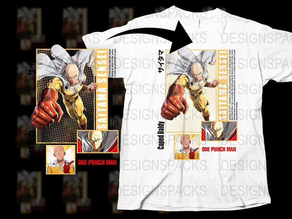 One Punch Man T-Shirt, Saitama Anime Design Tee, Manga Graphic Shirt, Unisex Casual Apparel, Gift for Fans