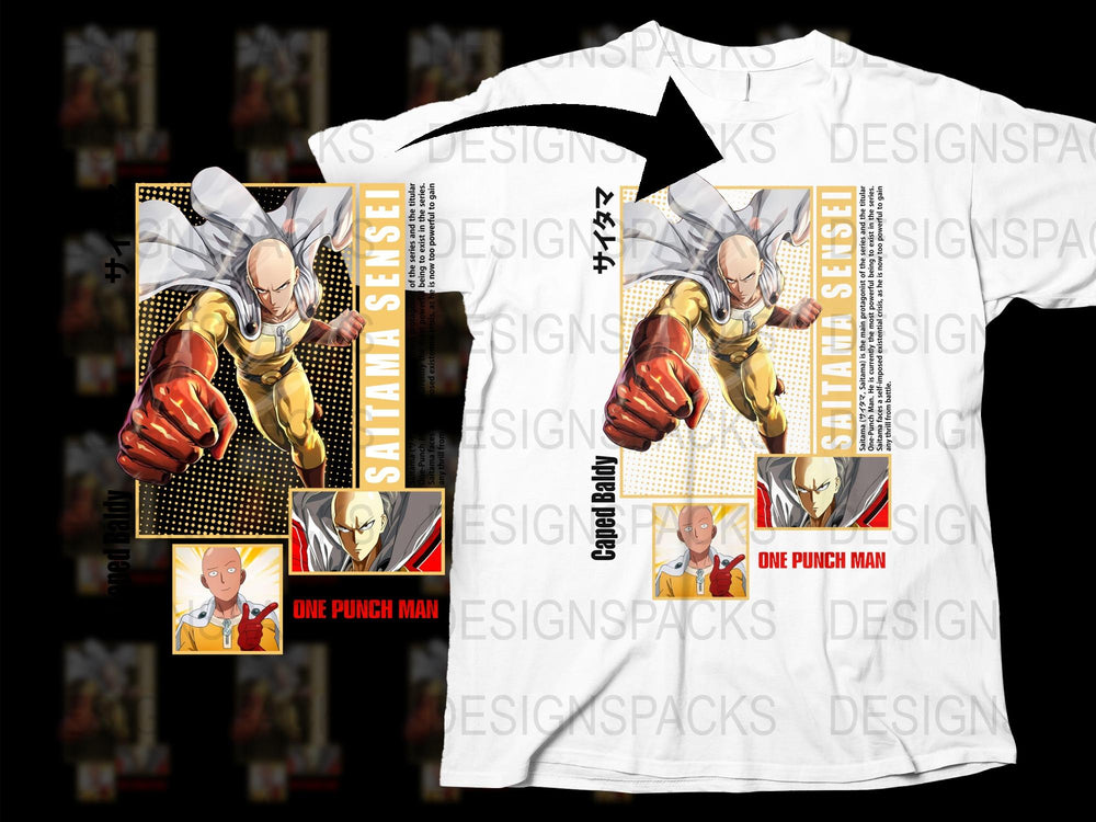 One Punch Man T-Shirt, Saitama Anime Design Tee, Manga Graphic Shirt, Unisex Casual Apparel, Gift for Fans