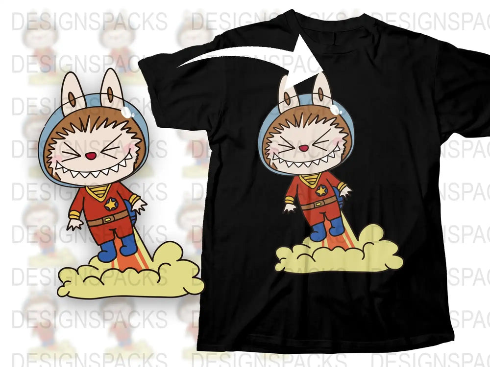 Kids Superhero Rabbit T-Shirt, Cute Cartoon Bunny Graphic Tee, Children's Cotton Shirt, Fun Animal Apparel, Unisex Kidswear