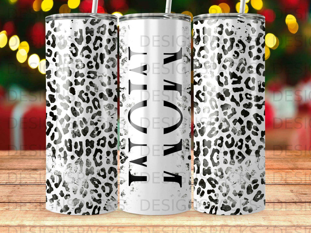 Black White Leopard Print MOM Design Tumbler product type