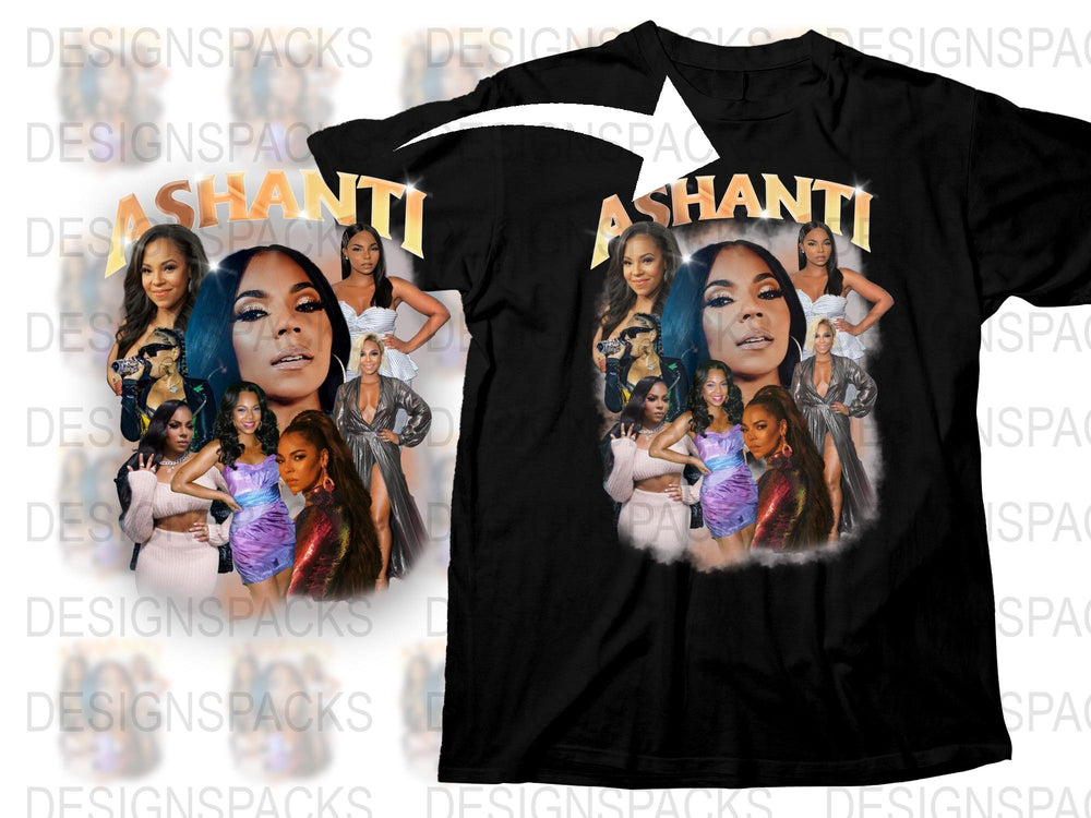 Ashanti Graphic T-Shirt, Vintage Inspired Music Artist Tee, Women's Fashion Top, Concert Merchandise