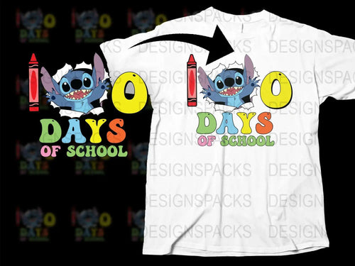 Kids 100 Days of School T-Shirt, Cute Monster Celebration Tee, Colorful School Shirt for Children