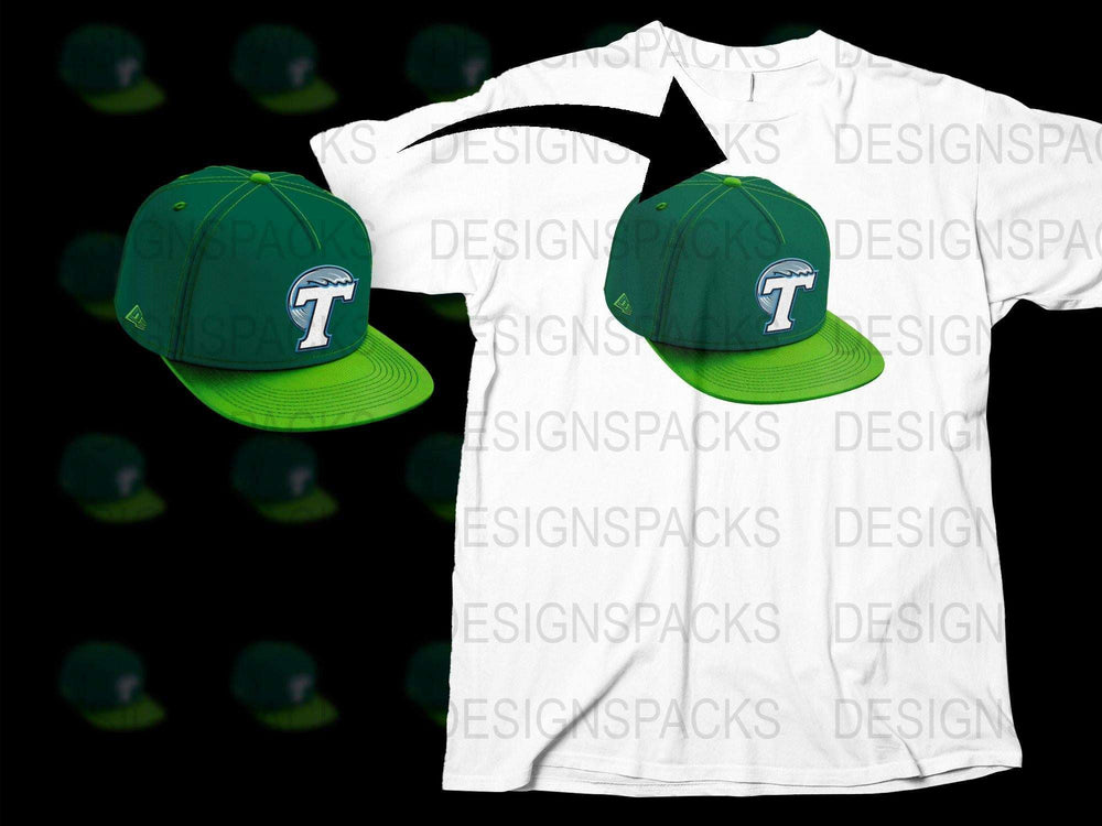 Custom Team T-Shirt and Matching Snapback Hat, Green and White, Sports Logo Gear, Personalized Athletic Apparel