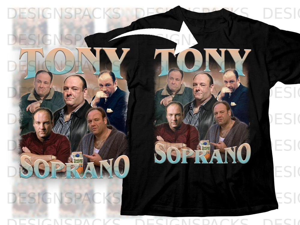 Collage of cast members from The Sopranos with "TONY SOPRANO" text.