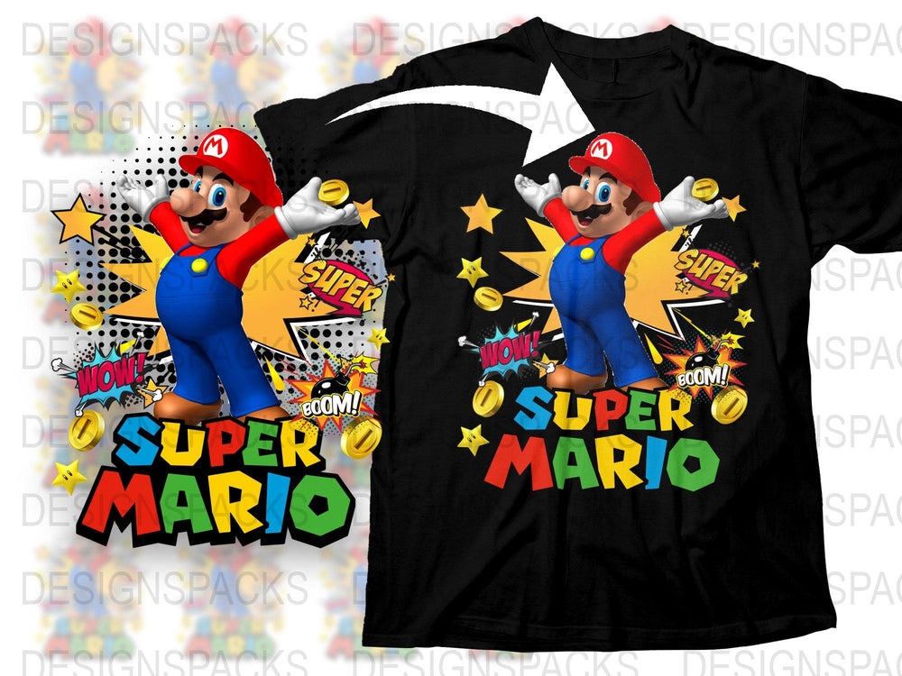 Super Mario Graphic T-Shirt, Vintage Video Game Tee, Colorful Retro Gaming Shirt, Unique Nintendo Fan Gift, Unisex Sizes