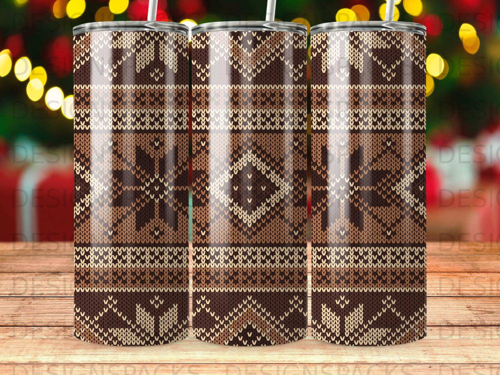 Fair Isle Knit Pattern Brown Beige Winter Holiday product type