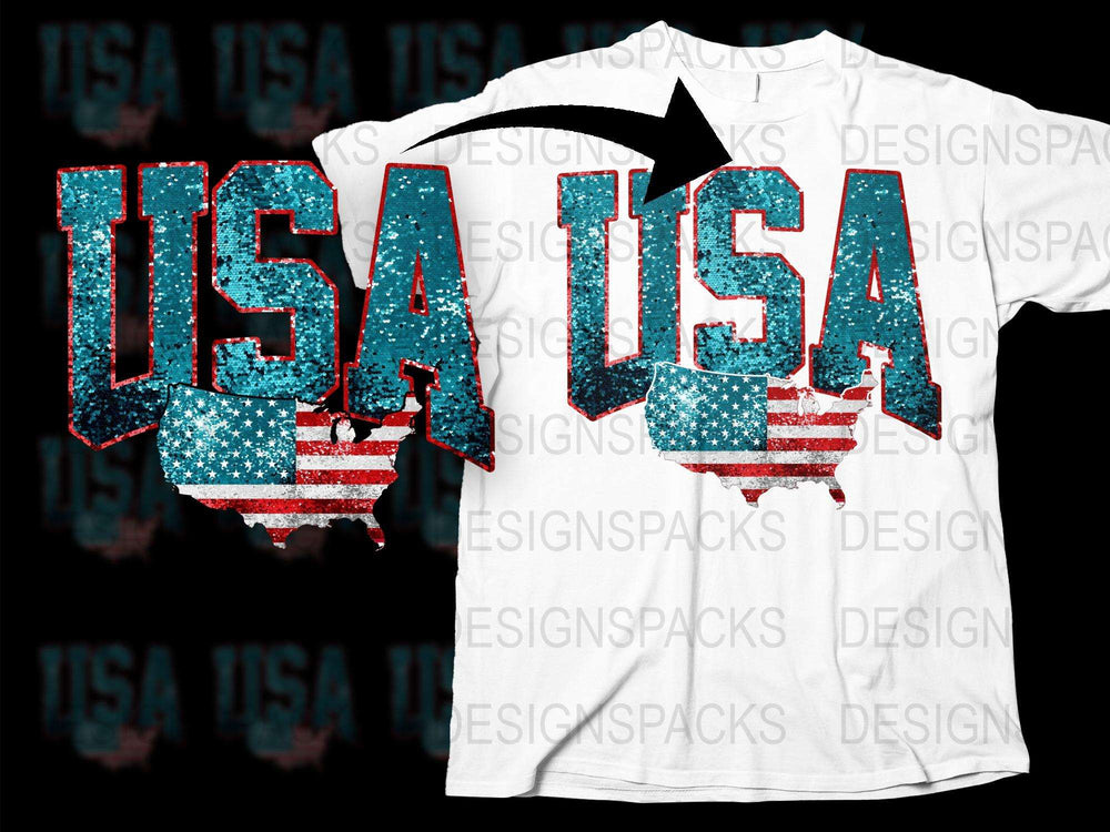 USA Flag T-Shirt Patriotic American Map Graphic Tee Independence Day Apparel July 4th Fashion Unisex White Top
