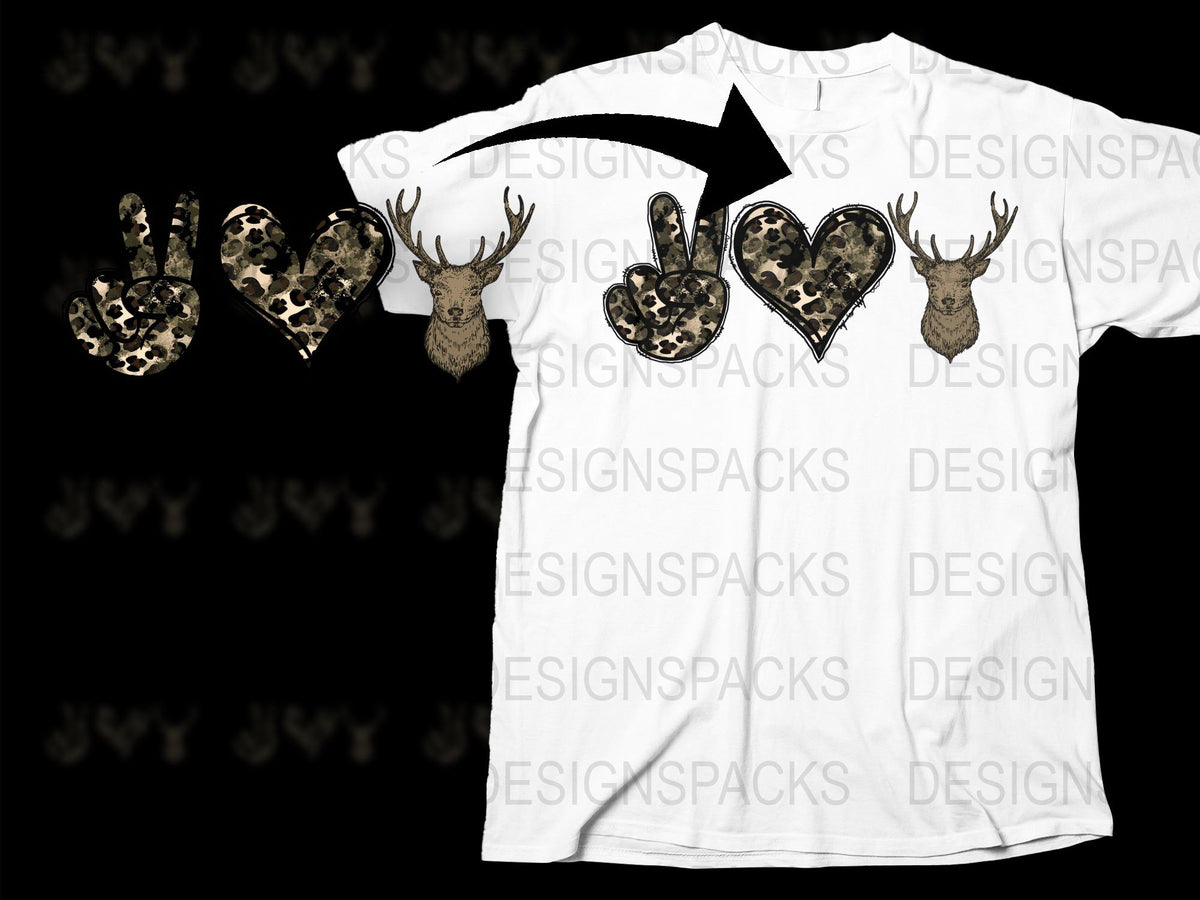 Deer Head Graphic T-Shirt, Camouflage Design, Hunting Apparel, Nature Inspired, Casual Wear, Unisex Fashion, Outdoor Style