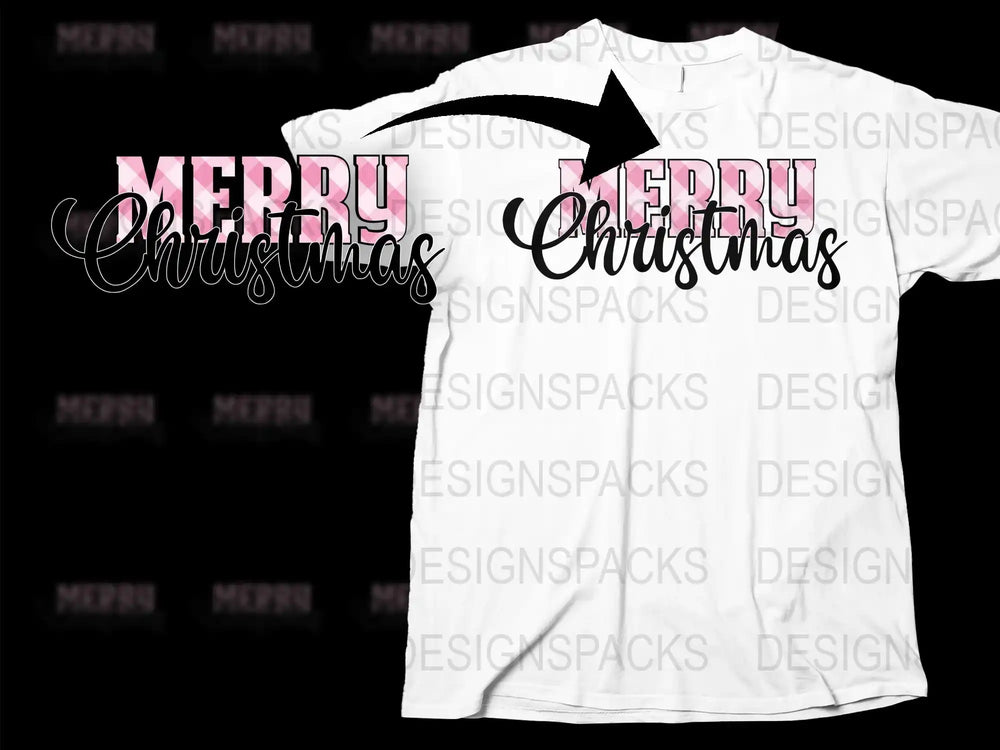 Merry Cherry Christmas T-Shirt, Festive Holiday Graphic Tee, Pink Text Fashion, Seasonal Apparel Gift