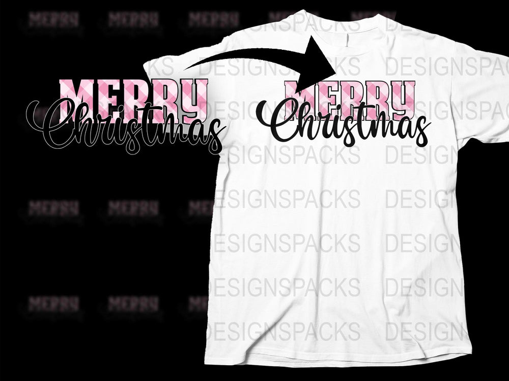 Merry Cherry Christmas T-Shirt, Festive Holiday Graphic Tee, Pink Text Fashion, Seasonal Apparel Gift