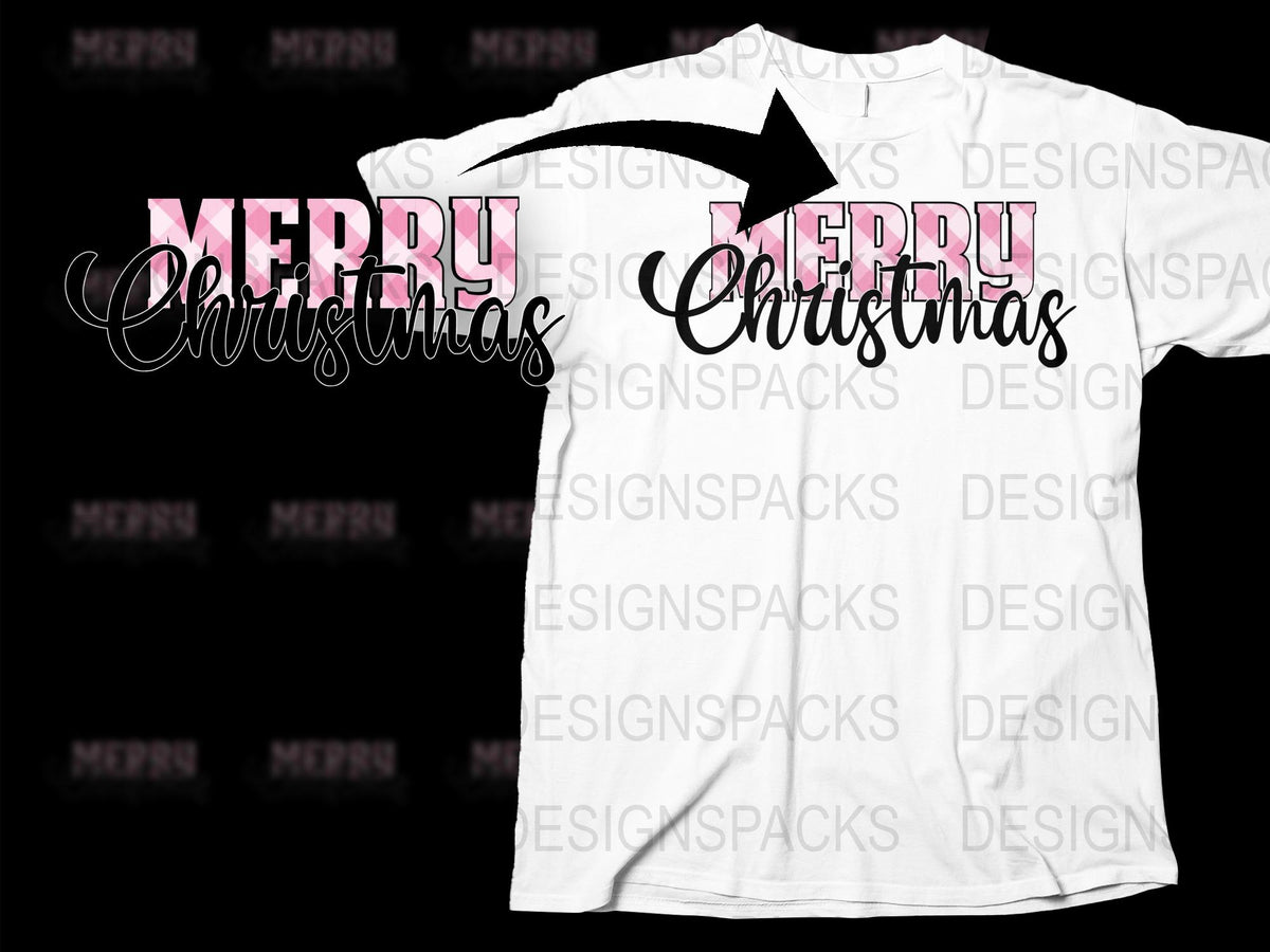 Merry Cherry Christmas T-Shirt, Festive Holiday Graphic Tee, Pink Text Fashion, Seasonal Apparel Gift